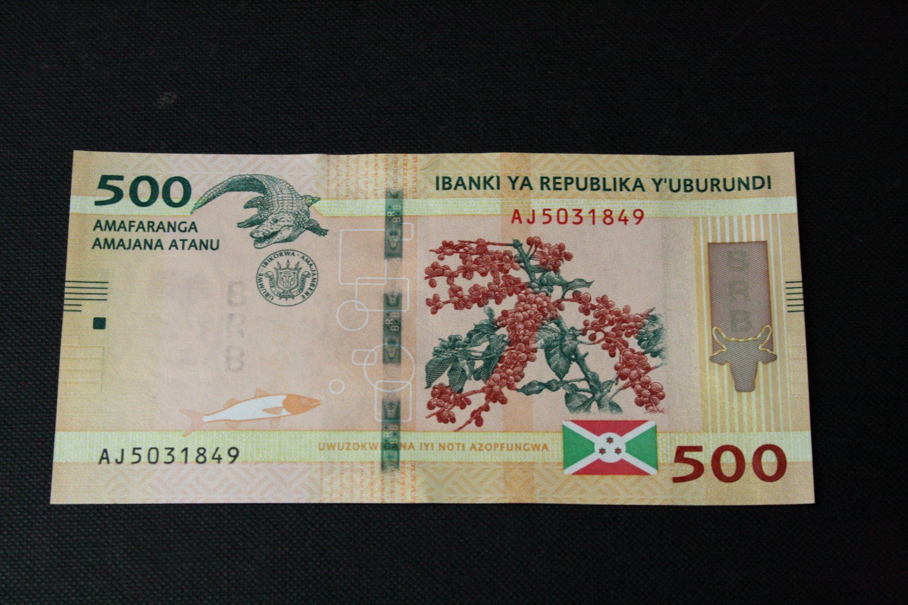 Banknoten: UNC Burundi 500 Francs 2023 – Neu (gemäss Beschreibung) aus Cormondrèche von Hermes.monnaies