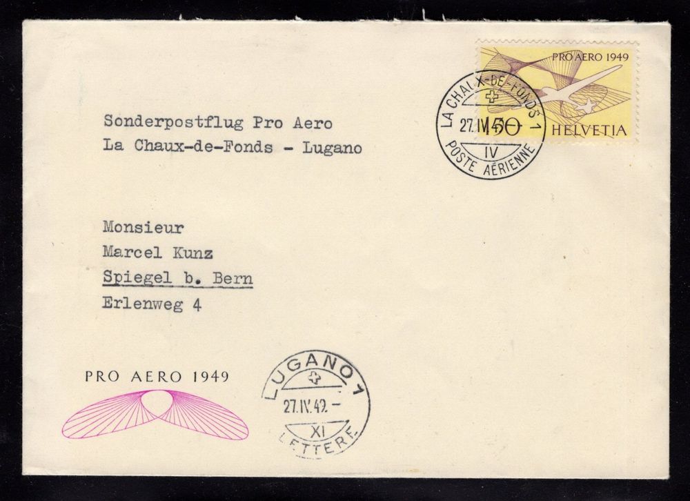 R356 / Poste aérienne FDC 1949 (Gebraucht) in Ste-Croix für CHF 7 – mit ...