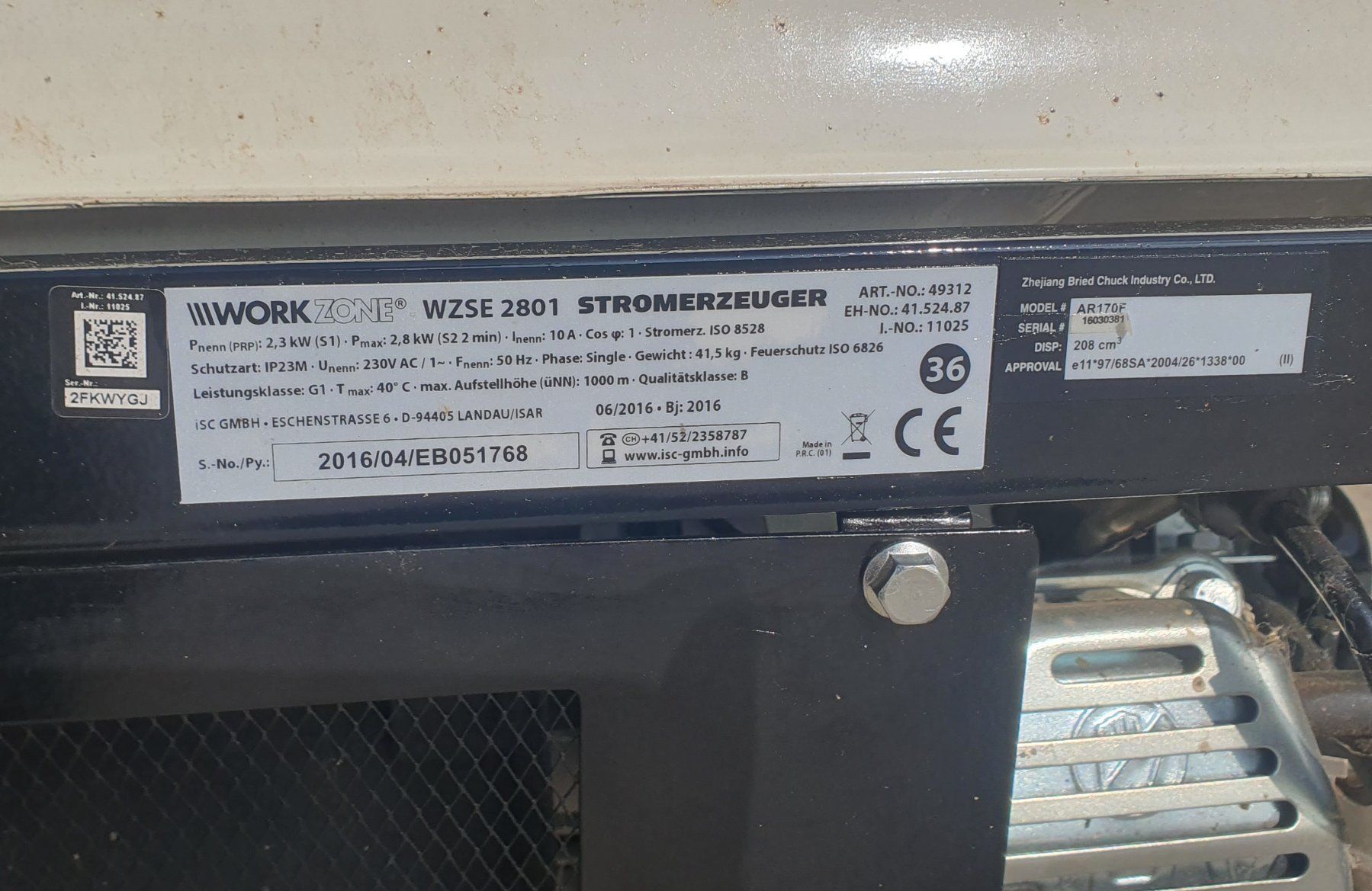 Generatori di corrente: Stromgenerator max 2.8KW  lieferung Gratis – Usato da Thun venduto da Thuno6 3