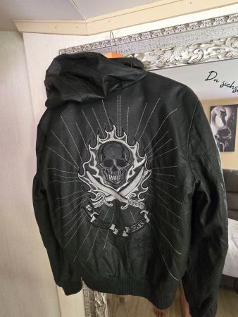 Sehr schöne und hochwertige Ed Hardy Lederjacke Gr. L