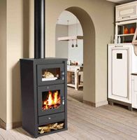 56314 - Kaminofen 11.3 kW Backfach + Herdplatte EEK A