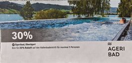 Gutschein 30% Ägeribad Oberägeri Hallenbad
