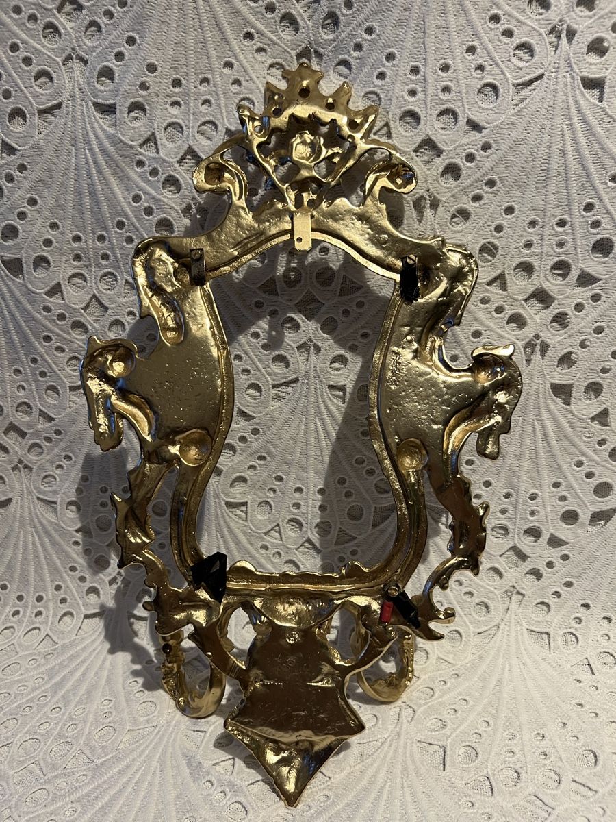 Lampade: Messing Barock Spiegelrahmen Wandkerzenhalter 2000 Gr – Usato da Frenkendorf venduto da Only1 4