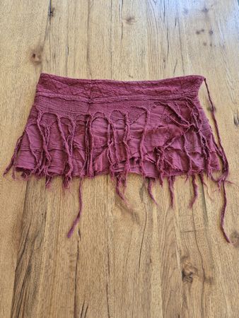 Wickelrock Natraj Baumwolle bordeaux mit Fransen