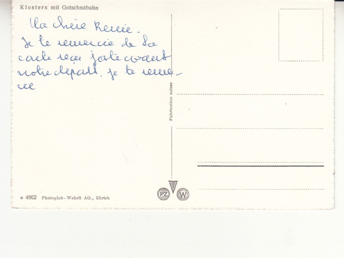 Cartoline postali: Klosters ca. 1950 – Usato da Bürglen TG venduto da StampGraf 1