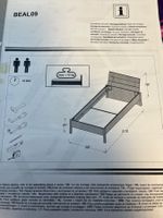 Einzelbett BEAL09 Holzoptik 99x217cm mit Nachttisch
