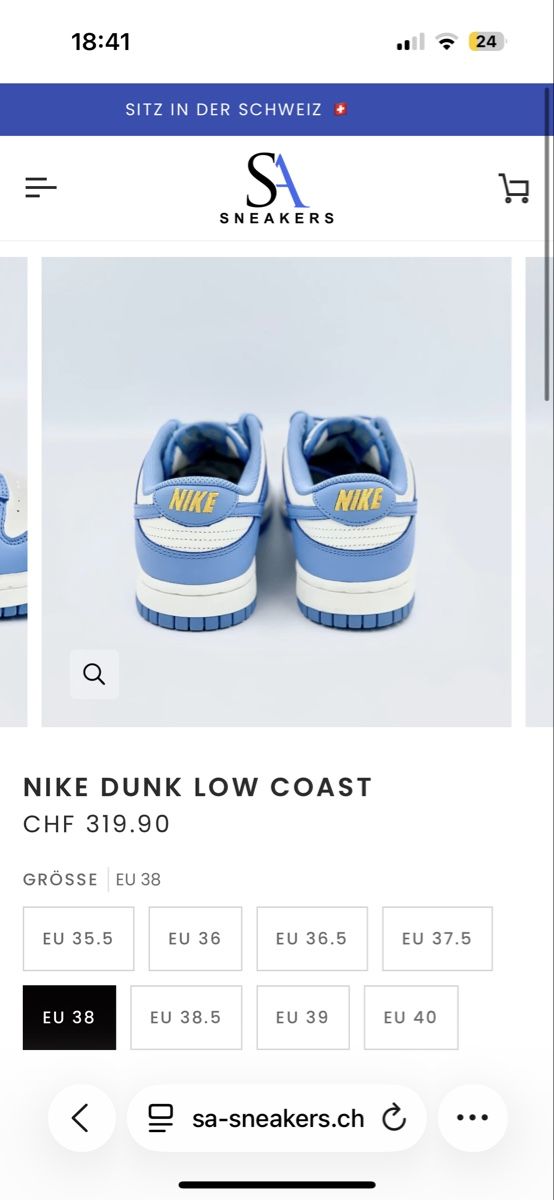 Nike Scarpe da uomo: Nike Dunk Low, Farbe: Coast, Grösse 38 – Usato da Bern venduto da sop_6mvx 6