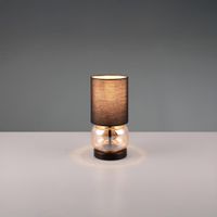 Tischleuchte, Stoff, Glas, 28 cm Höhe