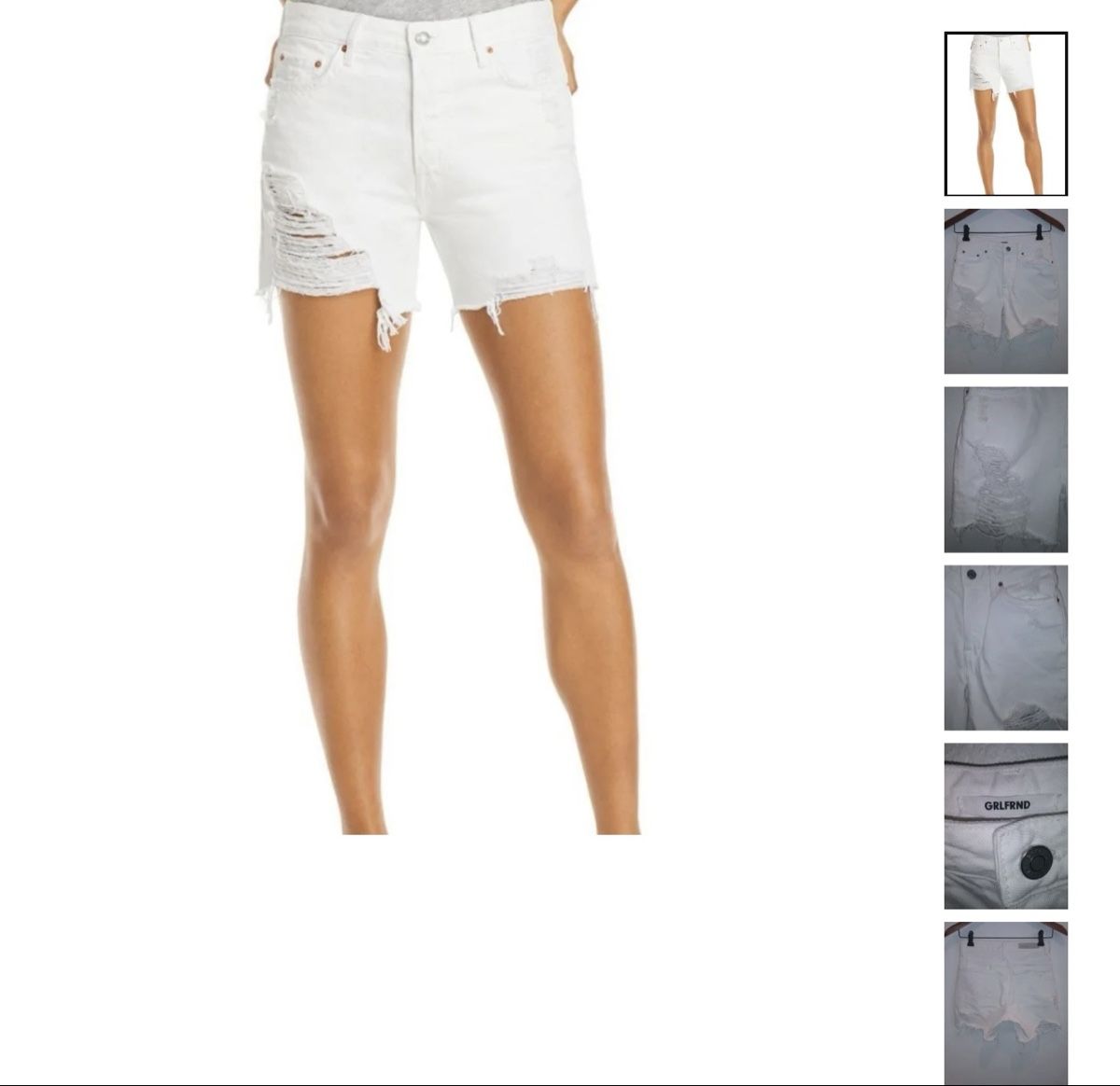 Jeans: GRLFRND white denim shorts distressed size 28 – Nuovo (secondo la descrizione) da Zürich venduto da BobJones 6