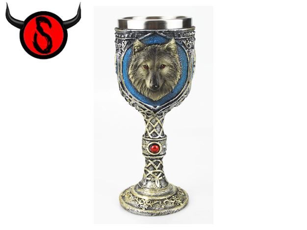 Apribottiglie & Tappi per chiusura: 3D-Weinkelch - Wolf – Nuovo e nell'imballaggio originale da Buchs SG venduto da Skullep