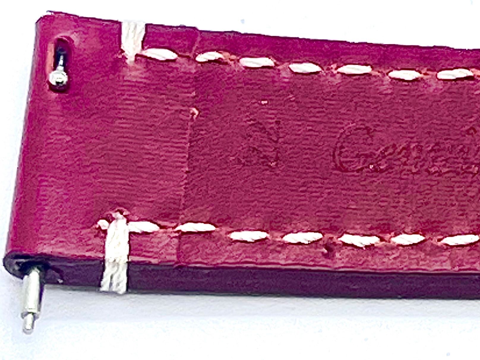 Bracciali & Braccialetti: Lederarmband rot 22 mm Quick Release ungetragen – Nuovo (secondo la descrizione) da Düdingen venduto da Onkel.Friedrich 2