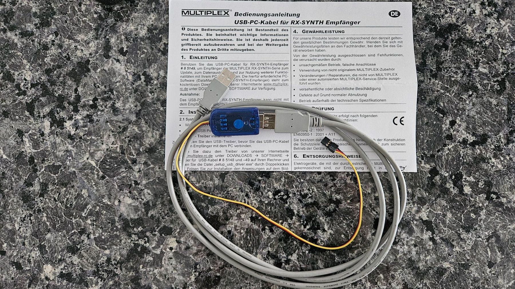 Multiplex Commande à distance: Multiplex USB PC-Kabel RX+S+Telemetrie (UNI)#85149 – D'occasion à Biel/Bienne par Gorbi5