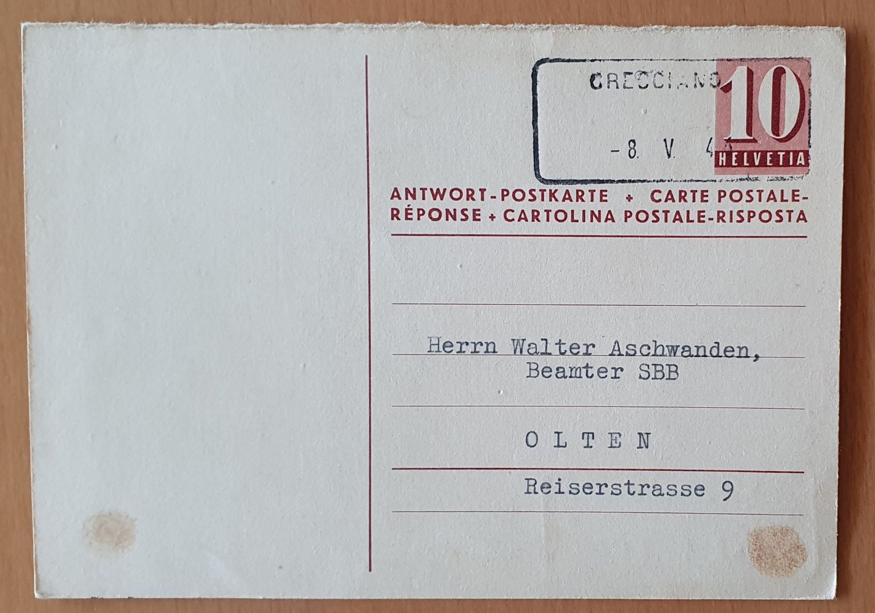 Tutti i francobolli: Aushilfsstempel Cresciano 1946 – Usato da Kreuzlingen venduto da Rschweiz1