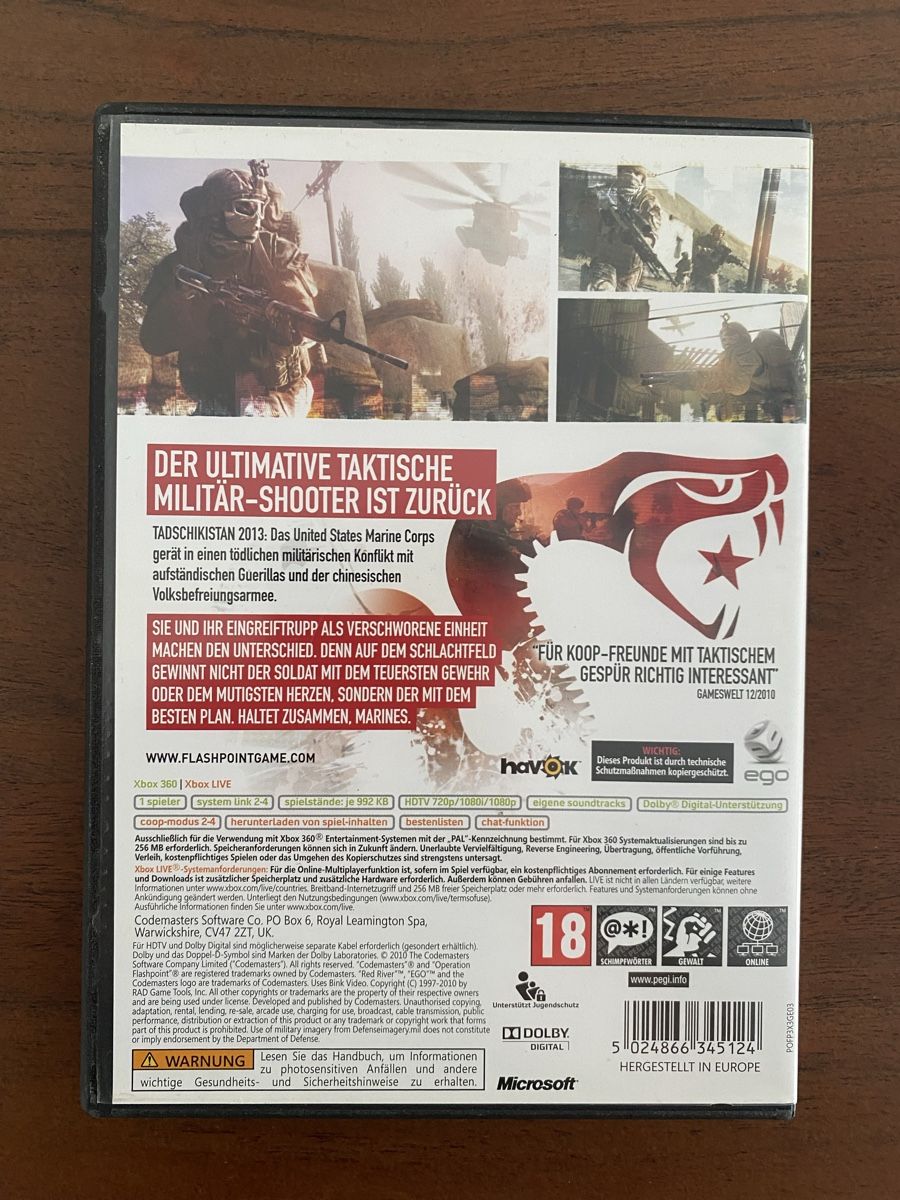 Microsoft Giochi: Operation Flashpoint: Red River für Xbox 360 – Usato da Thunstetten venduto da Virus_33 2
