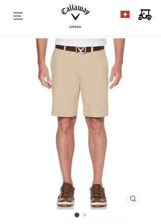 Callaway Mens Flat Front Stretch Golf Short