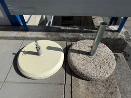 2 Sonnenschirm Sonnensegel Sockel