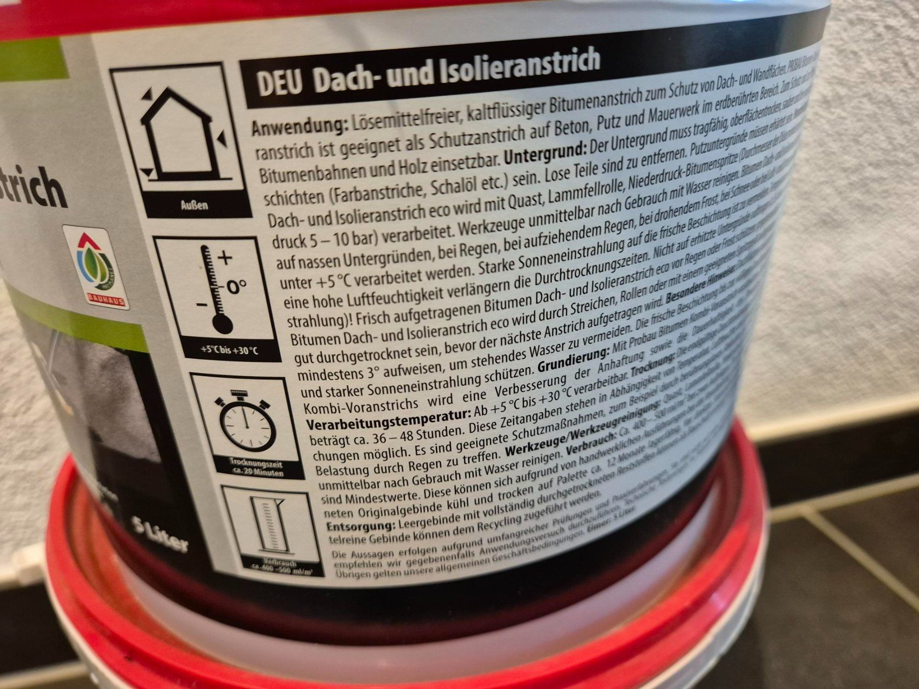 Sanitari: 2x 5L Pro Bau Dach und Isolieranstrich – Nuovo e nell'imballaggio originale da Möriken AG venduto da rog_wwk9 1