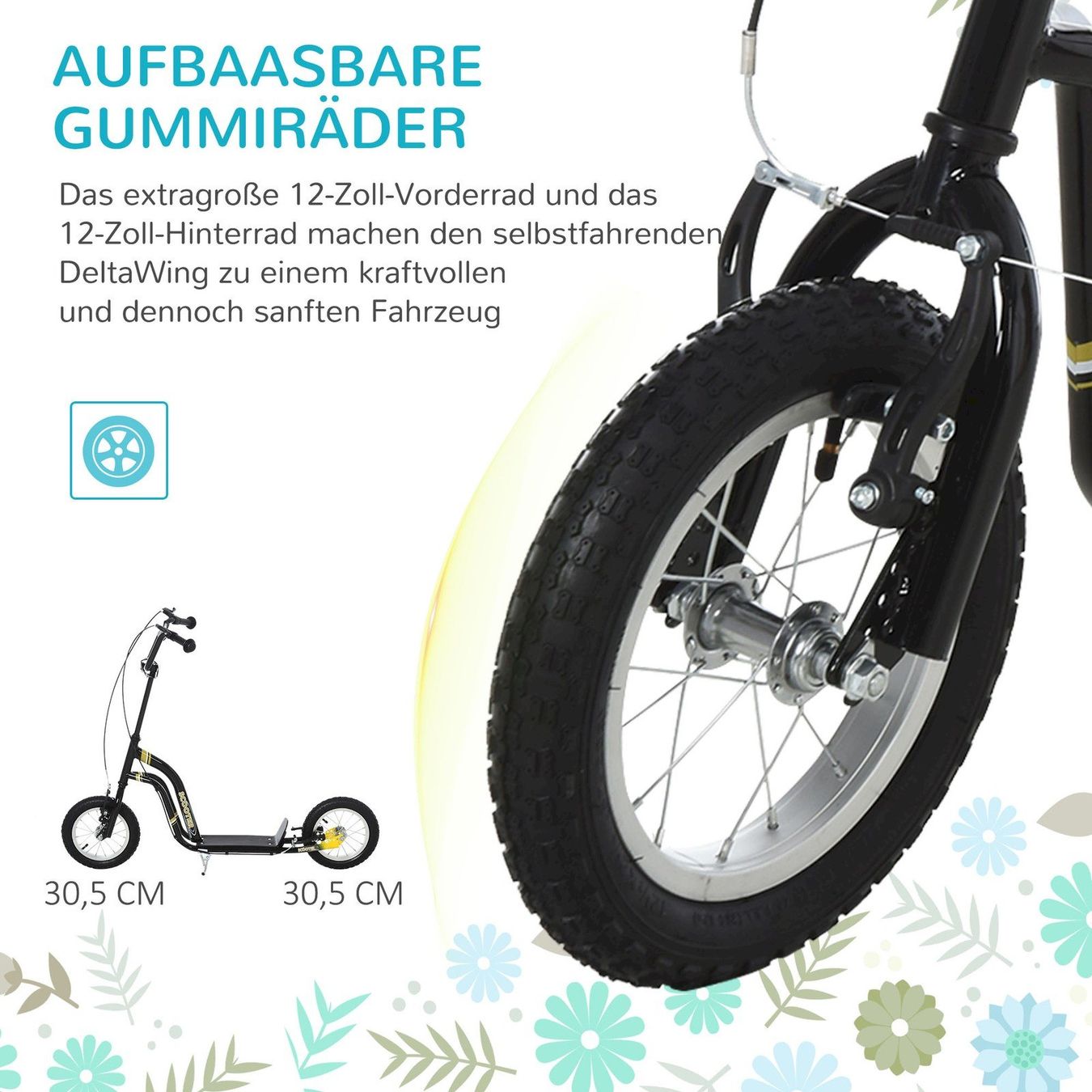 Fahrzeuge für Kinder: HOMCOM Kinderroller Schwarz – Neu und originalverpackt aus Bottighofen von zaap 8