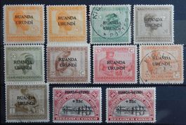 Ruanda-Urundi Belgisch ex. Kat. 1-22 */(*)/gest. 1924