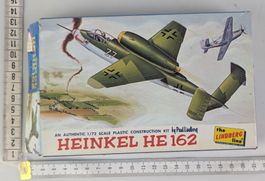 1965 Lindberg 1/72 Scale Heinkel HE 162 Model Kit