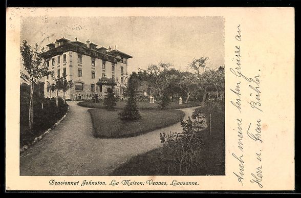 Cartoline postali: Lausanne, Pensionnat Johnston, La Maison – Usato da Berlin venduto da bartko-reher