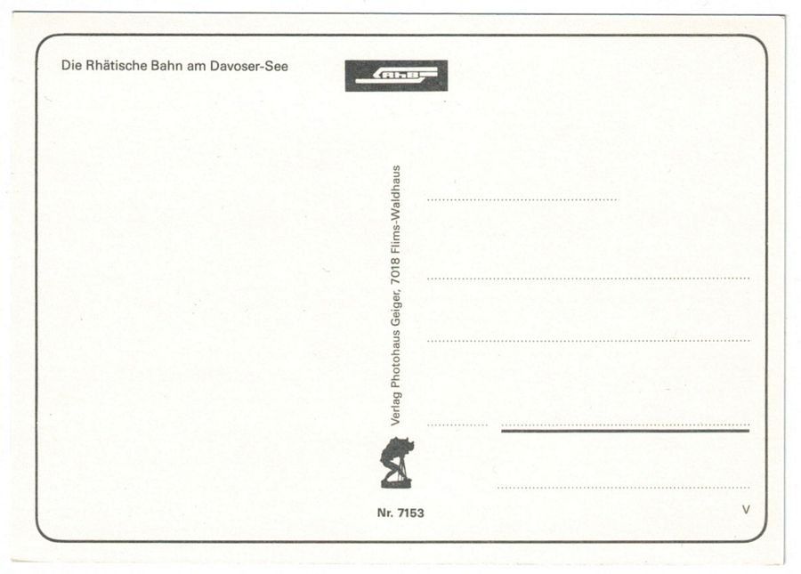 Cartoline postali: Komposition der Rhätischen Bahn am Davosersee – Usato da Frauenfeld venduto da POML 1