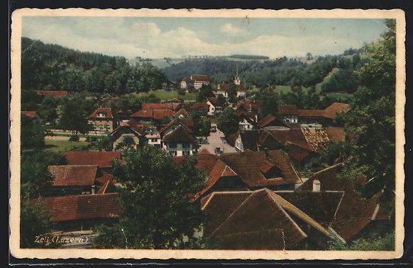 Cartoline postali: Zell, Teilansicht mit Fernblick aus der  – Usato da Berlin venduto da bartko-reher