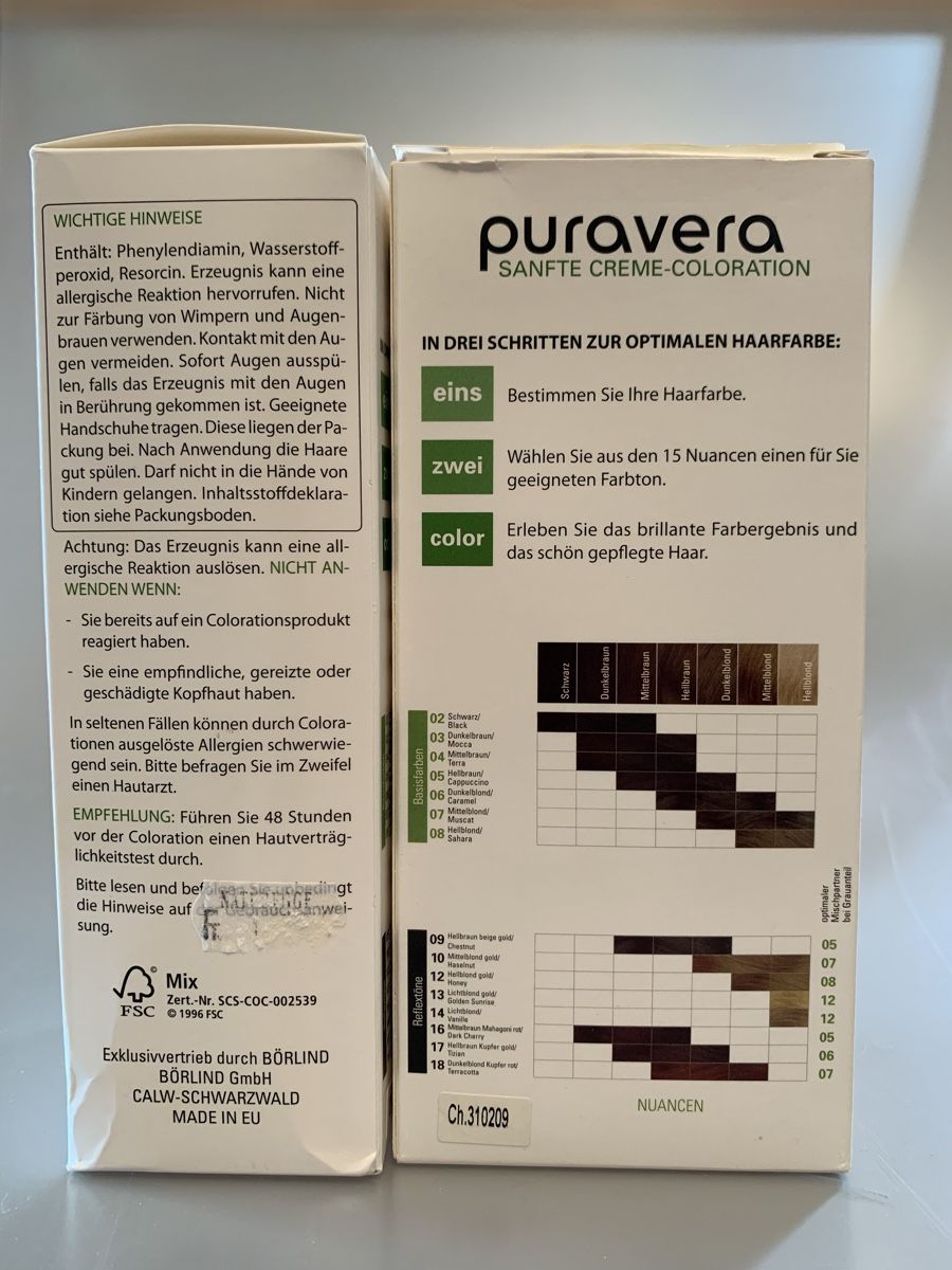 Tinte: Puravera Haarfarbe – Nuovo e nell'imballaggio originale da Männedorf venduto da palladio 2