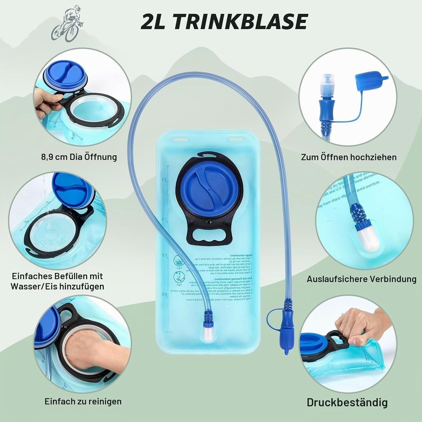 Zaini: Trinkrucksack mit 2 L Trinkblase leichtes Trinksystem – Nuovo e nell'imballaggio originale da Schaffhausen venduto da schwizerchaes 3