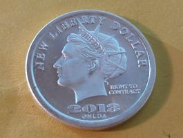 USA "50 New Liberty Dollar" 2013 1 Unze 999.0 Silber