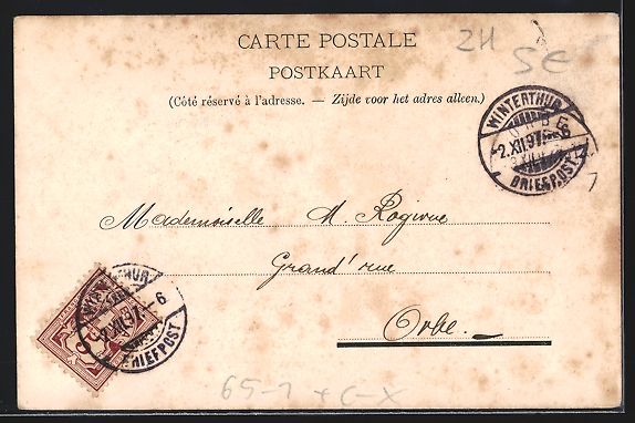 Cartoline postali: AK Winterthur, Partie am Bahnhof, 1897 – Usato da Berlin venduto da bartko-reher 1