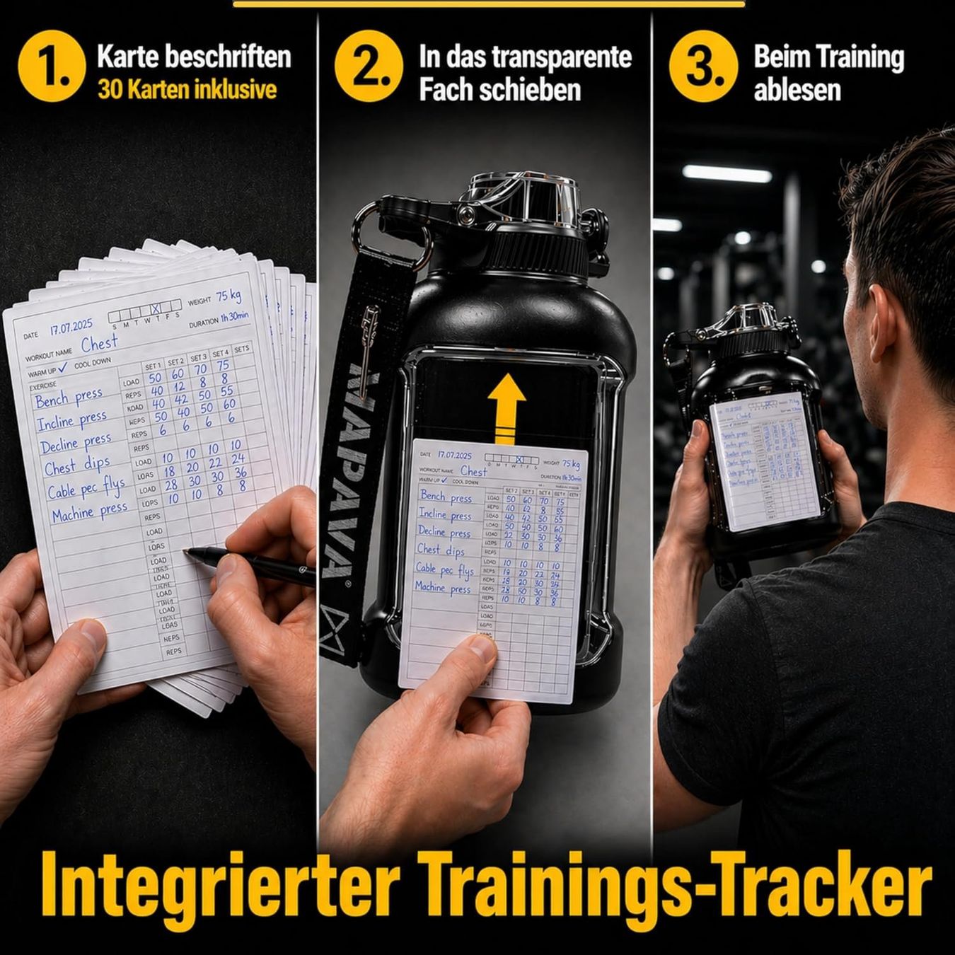 Trinkflaschen & Thermosflaschen: MAPAVA Trinkflasche 1.5L mit Trainingskarten – Neu und originalverpackt aus Suhr von SchnapperCH 2
