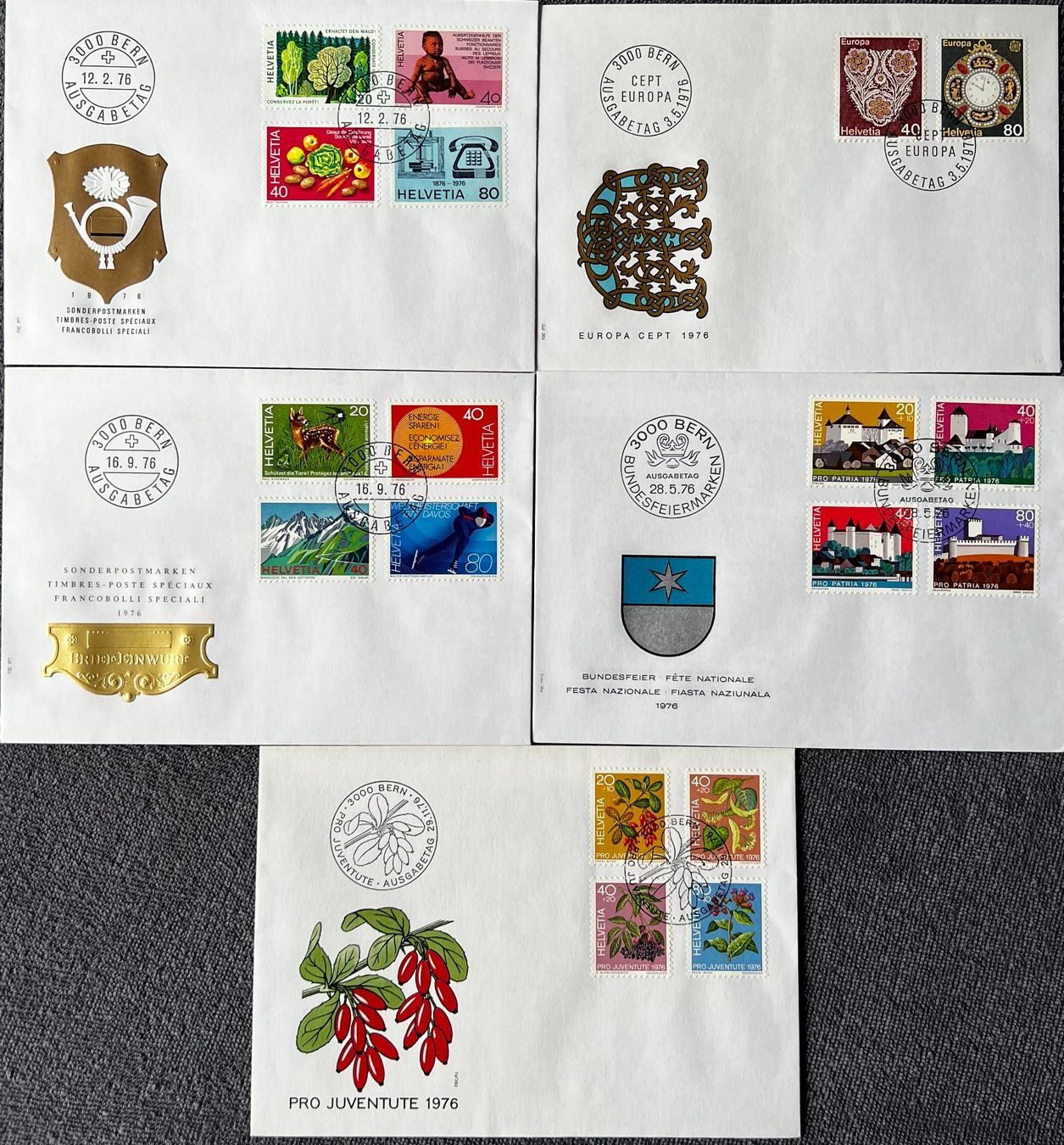 Tutti i francobolli: 1976 Alle Ausgaben FDC – Usato da Arlesheim venduto da gaugi43