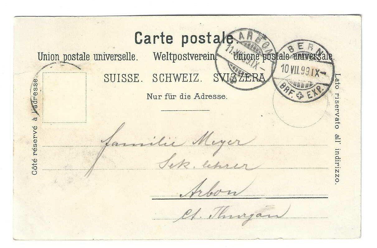 Cartoline postali: Gruss aus BERN, top Litho  1899 !! – Usato da Weinfelden venduto da Fortuno 1
