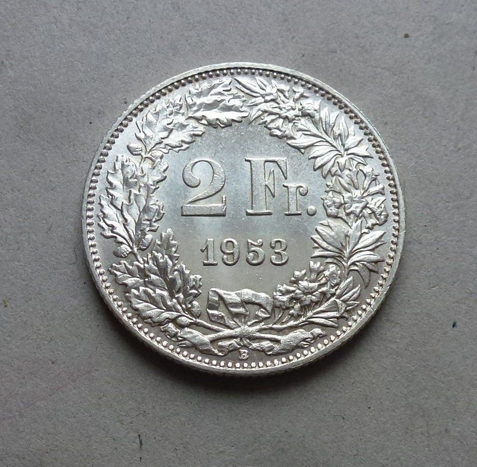 Tutti le monete: ++ 2.- Franken 1953, gute Erhaltung – Usato da Walkringen venduto da Casablanca777