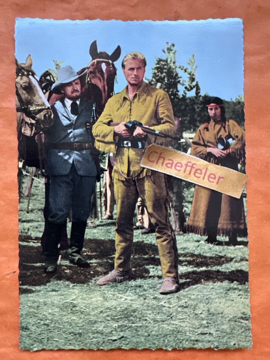 Cartoline postali: Originale Autogrammkarte Old Shatterhand Lex Barker!  – Usato da Zürich venduto da Chaeffeler