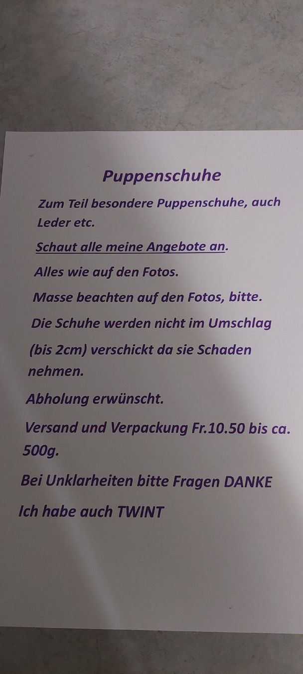 Puppen: wunder schöne Puppenschuhe Leder – Neu (gemäss Beschreibung) aus Muri AG von nindo1 1