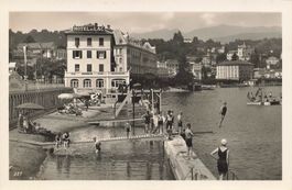 Lugano TI Bagni lago Hotel du Lac animata