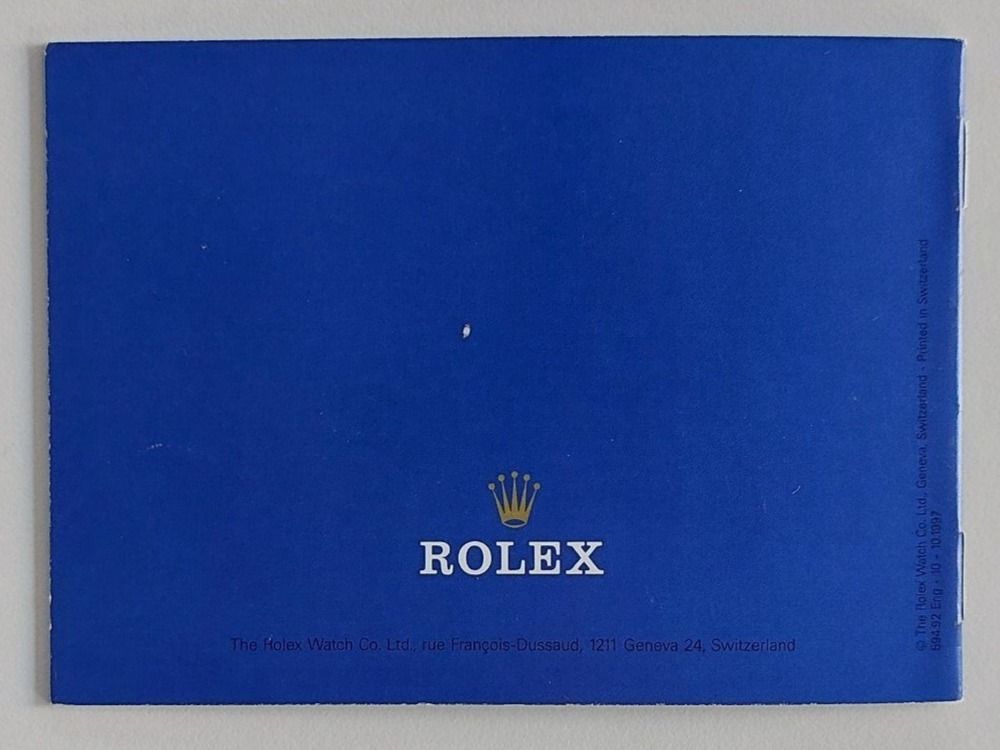 Rolex Orologi: Rolex Booklet 1997 Submariner ENG VINTAGE – Usato da St. Gallen venduto da shatcy 4