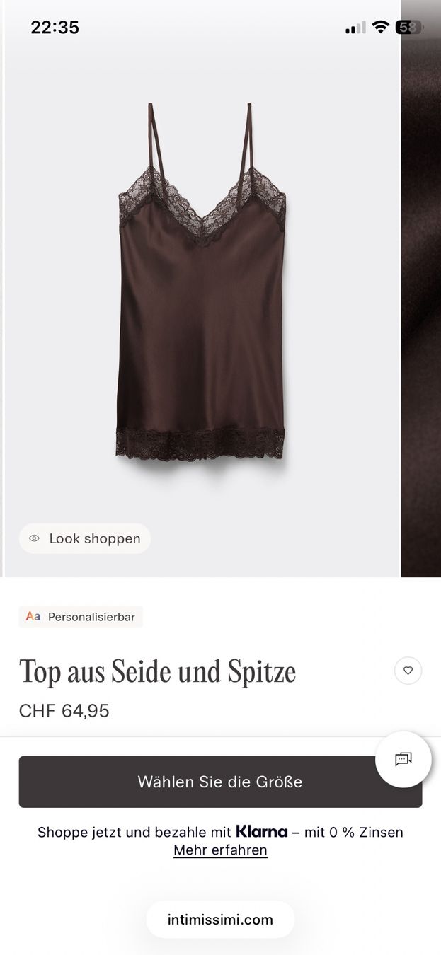Intimissimi Tops: Intimissimi Seidentop Gr S neu – Neuf (Voir description) à Zug par estarthyme 3