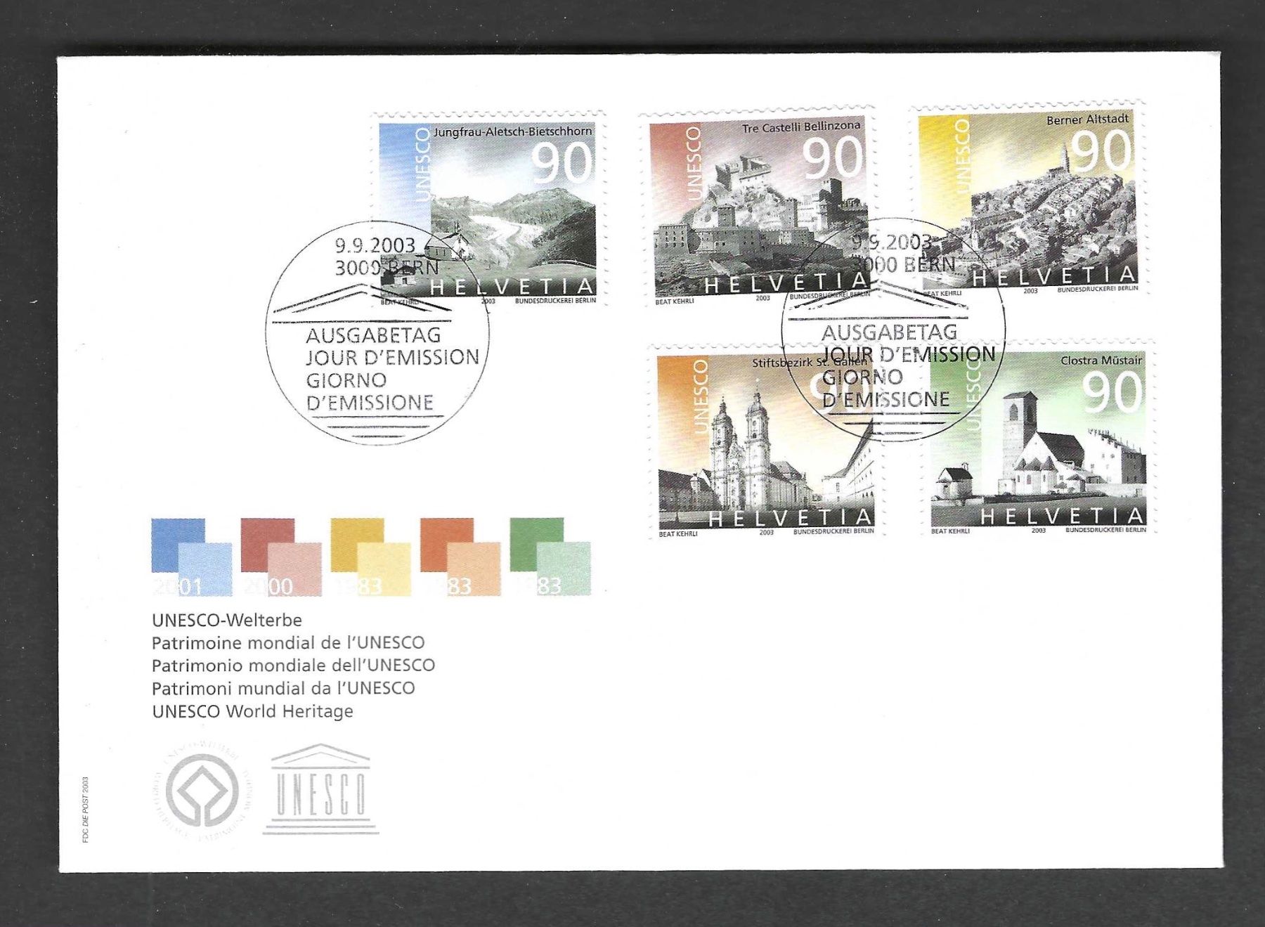 Tutti i francobolli: CH FDC Satz 2003 – Usato da Koblenz venduto da Markenhimmel