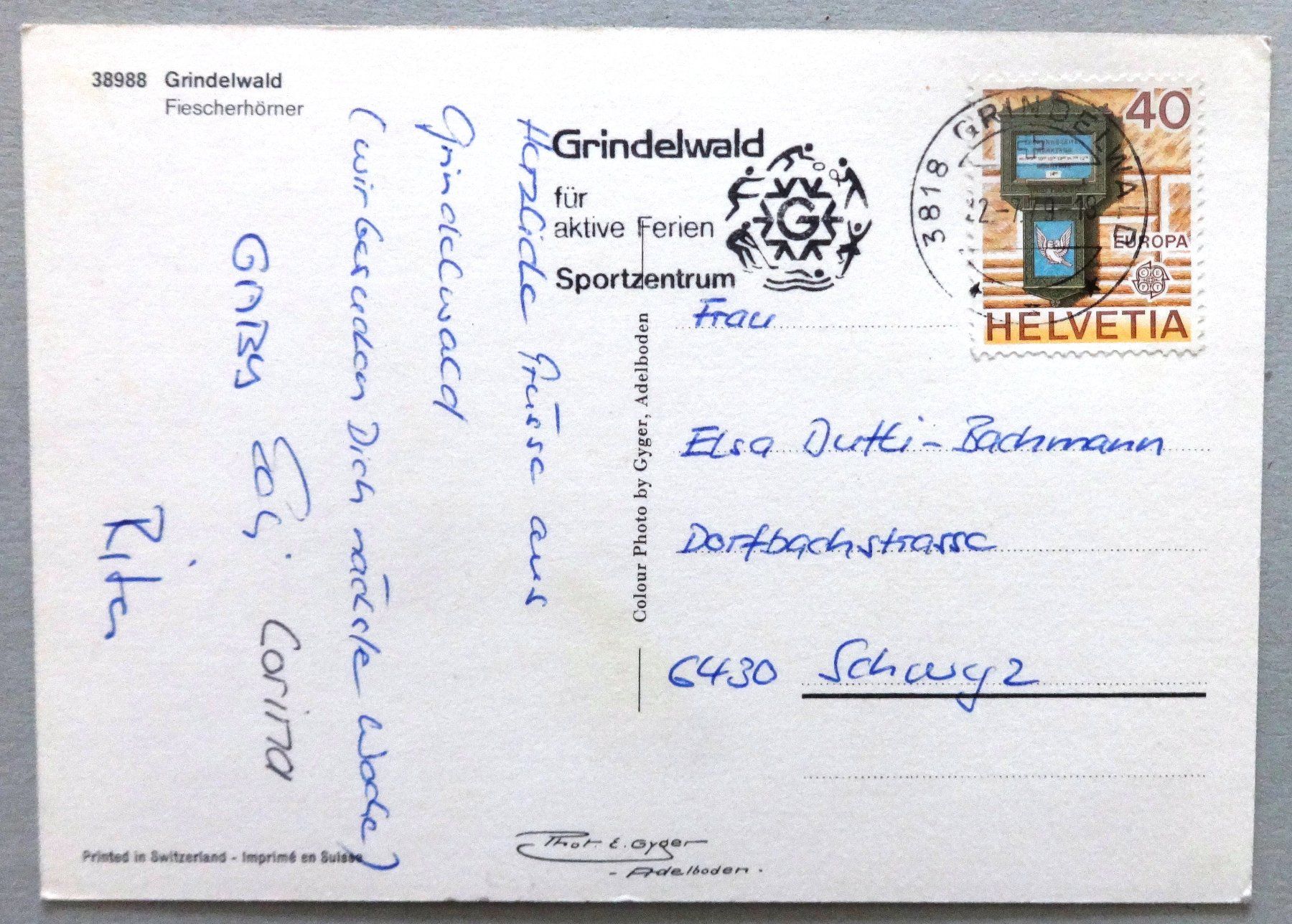 Ansichtskarten: Grindelwald, Fiescherhörner – Gebraucht aus Fétigny von Billy2miny 1