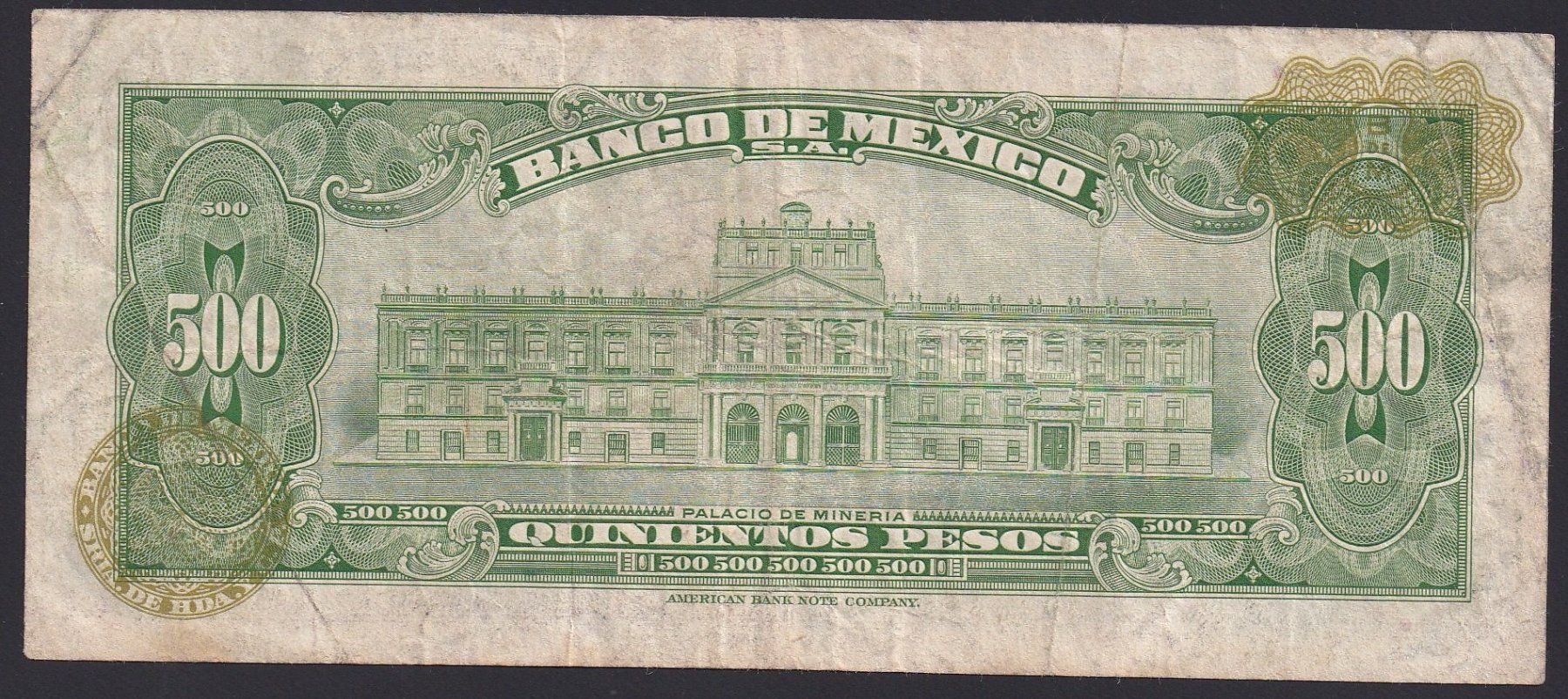 Banknoten: Mexiko 500 Pesos 1977 – Gebraucht aus Brugg AG von banknoten_muesli 1