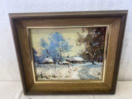 Ölgemälde Winterlandschaft (50)