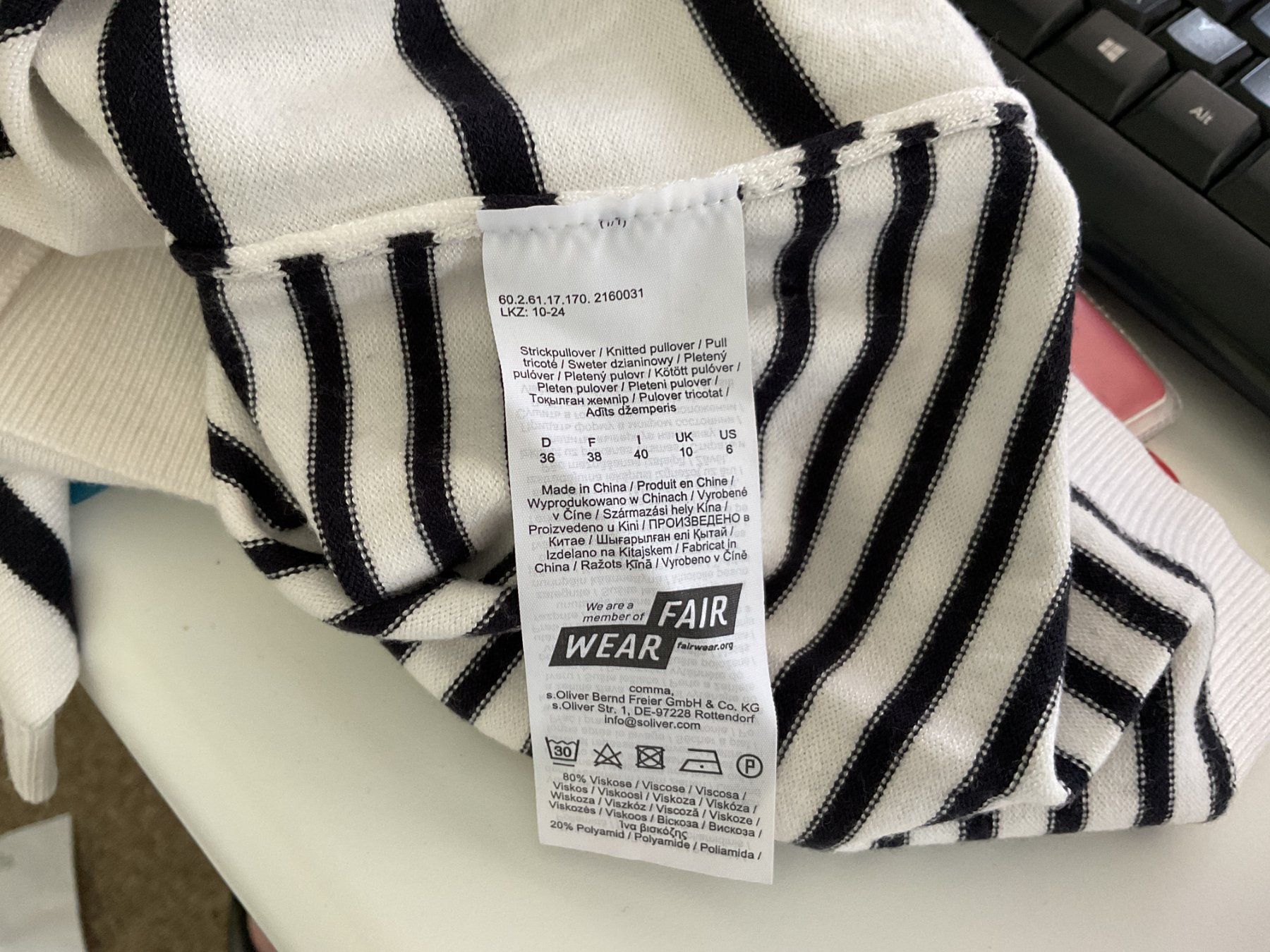 Comma Maglioni & Felpe: comma, - Feinstrick Pullover gestreift - Gr. 36 – Nuovo (secondo la descrizione) da Walchwil venduto da Budy7 3
