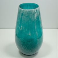 Superbe grand vase en verre d’art soufflé bleu