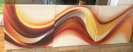 Wandbild 3-teilig abstrakt orange gebraucht guter Zustand