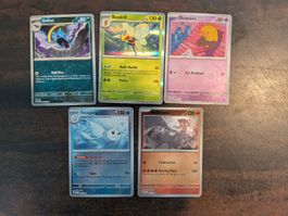 5-teiliges Set aus englischen Holo & Reverse Holo Karten