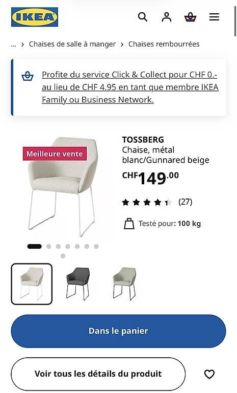 Sedie: Lot de 6 chaises ikea à vendre – Usato da Suchy venduto da antonio.vitelli 1