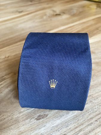 Krawatte ROLEX dunkelblau 100% Seide handmade in Italy